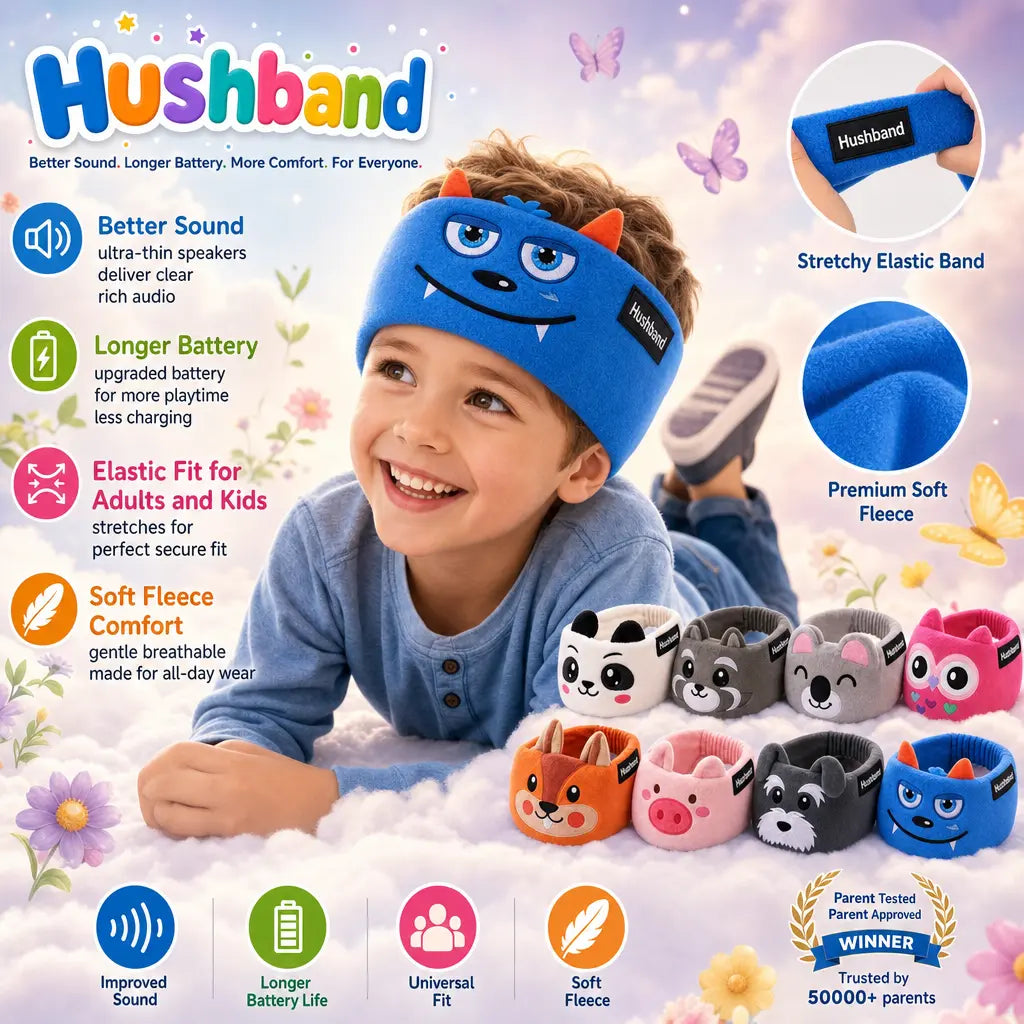 Hushband - Soft fleece wireless headphones for kids