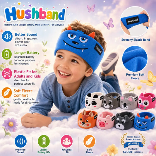 Hushband - Soft fleece wireless headphones for kids