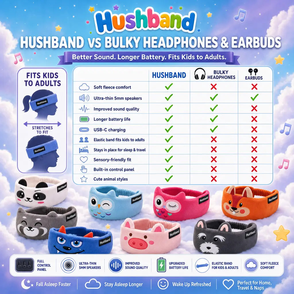 Hushband - Soft fleece wireless headphones for kids