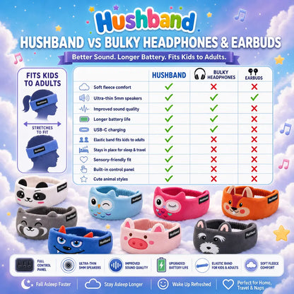 Hushband - Soft fleece wireless headphones for kids
